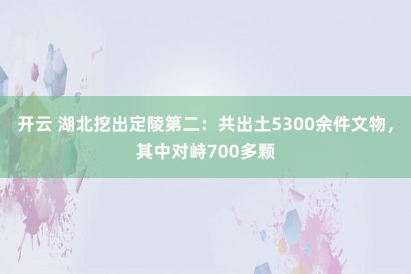开云 湖北挖出定陵第二：共出土5300余件文物，其中对峙700多颗